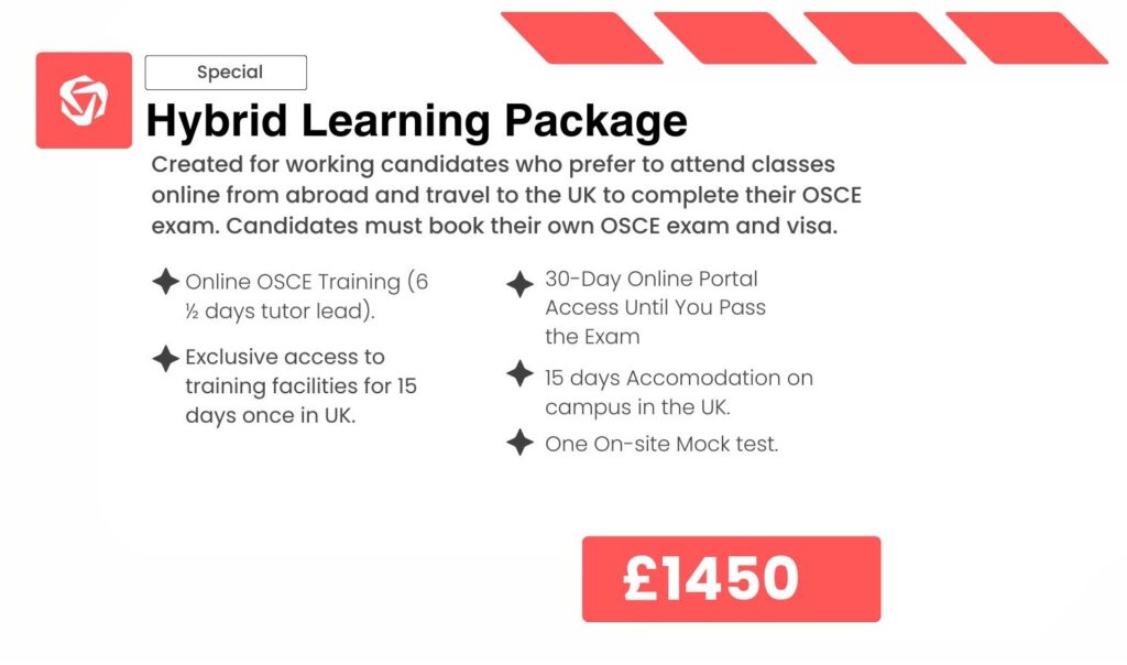 Outline of what's included in our Hybrid NMC OSCE training package